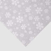 White Snowflakes on Silver Winter Pattern Tissuepapier (Detail)