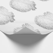 White Snowflakes Ornaments Wrapping Paper Cadeaupapier (Hoek)