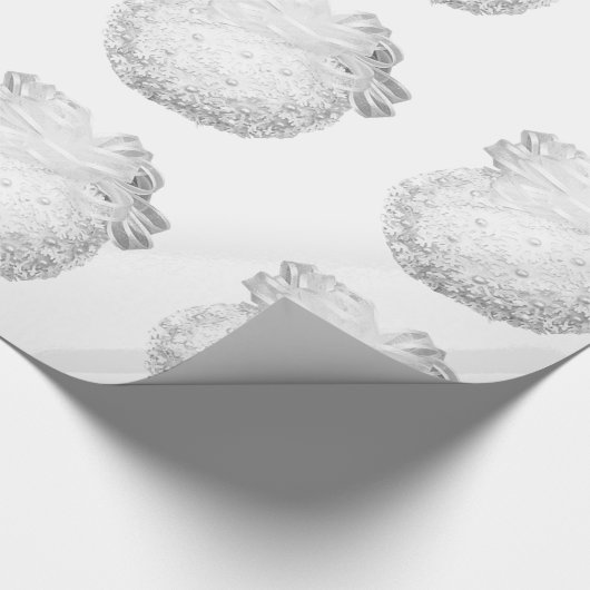 White Snowflakes Ornaments Wrapping Paper Cadeaupapier (Hoek)