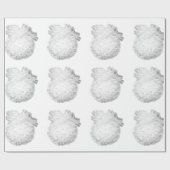 White Snowflakes Ornaments Wrapping Paper Cadeaupapier (Vlak)