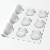 White Snowflakes Ornaments Wrapping Paper Cadeaupapier (Uitgerold)