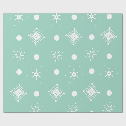 White Snowflakes Pattern Cadeaupapier (Vlak)