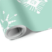 White Snowflakes Pattern Cadeaupapier (Rol Hoek)