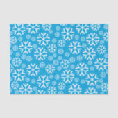 White Snowflakes Pattern on Blue Background Tissuepapier (Voorkant)