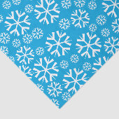 White Snowflakes Pattern on Blue Background Tissuepapier (Detail)