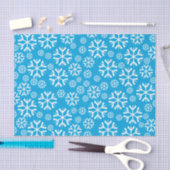 White Snowflakes Pattern on Blue Background Tissuepapier (Craft)