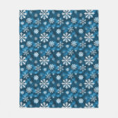 White Snowflakes Pattern On Blue Winter Fleece Deken (Voorkant)
