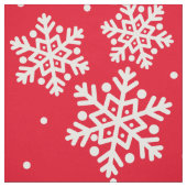 White Snowflakes Pattern on Red Pima Cotton Fabric Stof (Swatch)