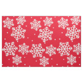 White Snowflakes Pattern on Red Pima Cotton Fabric Stof (Fat Quarter)