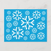 White Snowflakes Pattern op een blauwe achtergrond Briefkaart (Voorkant)