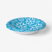 White Snowflakes Pattern op een blauwe achtergrond Papieren Kommen (Gebogen)