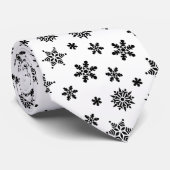 White Snowflakes Pattern Stropdas (Opgerold)