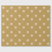 White Snowflakes Polka Dots Gold Kerstmis Cadeaupapier (Vlak)