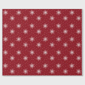 White Snowflakes Polka Dots Red Kerstmis Cadeaupapier (Vlak)