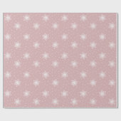 White Snowflakes Polka Dots roze kerst Cadeaupapier (Vlak)