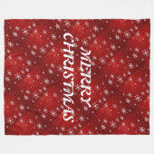 White Snowflakes Red Background Fleece Blanket (Voorkant (Horizontaal))