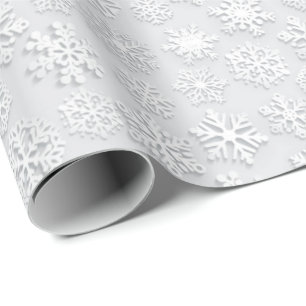 White Snowflakes Waterverf kerst Cadeaupapier