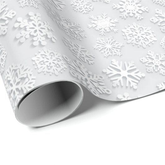 White Snowflakes Waterverf kerst Cadeaupapier (Rol Hoek)