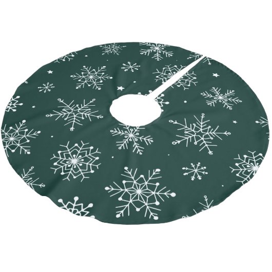 White Snowflakes Winter Holiday Landschap Kerstboom Rok (Gekanteld)