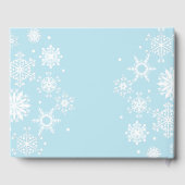 White Snowflakes Winter Weddenschap Book Gastenboek (Achterkant)