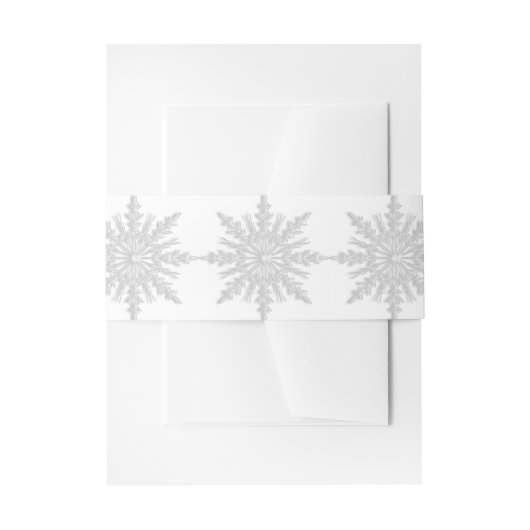 White Snowflakes Winter Wedding Uitnodigingen Wikkel (Voorkant Voorbeeld)
