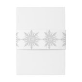 White Snowflakes Winter Wedding Uitnodigingen Wikkel (Achterkant Voorbeeld)