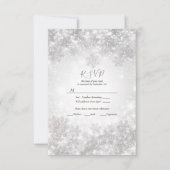 White Snowflakes Winter Wonderland Weddenschap RSV Kaart (Voorkant)
