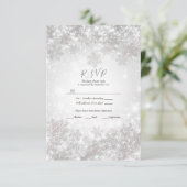 White Snowflakes Winter Wonderland Weddenschap RSV Kaart (Staand voorkant)