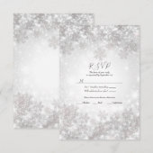 White Snowflakes Winter Wonderland Weddenschap RSV Kaart (Voorkant / Achterkant)