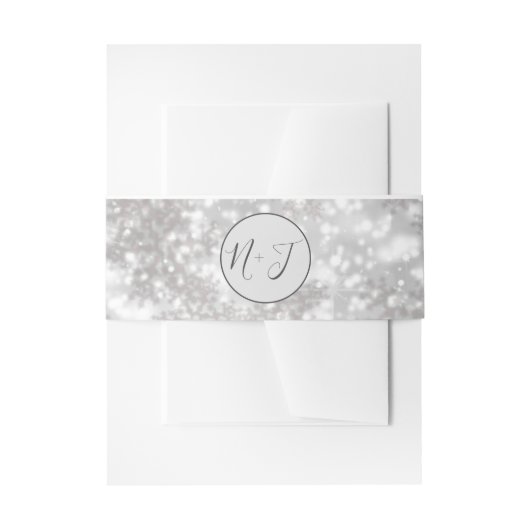 White Snowflakes Winter Wonderland Wedding Uitnodigingen Wikkel (Voorkant Voorbeeld)