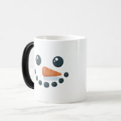 White Snowman Features Carrot Morphing Mug Magische Mok (Voorkant links)