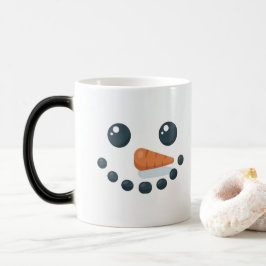 White Snowman Features Carrot Morphing Mug Magische Mok