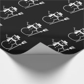 White Snowman Kerstfeestay Pattern Black Cadeaupapier (Hoek)