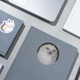White Snowy Owl Photo Ronde Sticker