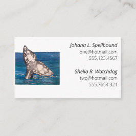 White Social calling card-whale Visitekaartje