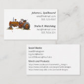 White Social introduction calling card-tractor Visitekaartje (Voorkant / Achterkant)