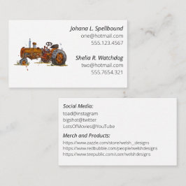 White Social introduction calling card-tractor Visitekaartje