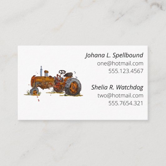 White Social introduction calling card-tractor Visitekaartje (Voorkant)