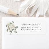 White Soft Floral & Eucalyptus Return Address 2 Etiket (Insitu)