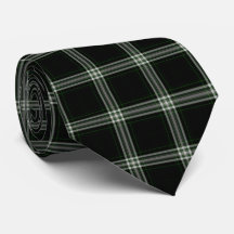 White Soft Green Black Tartan