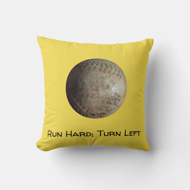 White Softball Afbeelding Kussen (Voorkant)