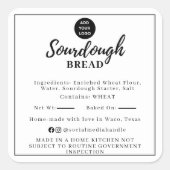 White Sourdough Ingredient Cottage Law Sticker (Voorkant)