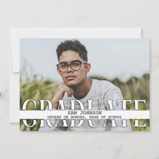 White Space Foto Afstuderen Aankondiging (Voorkant)