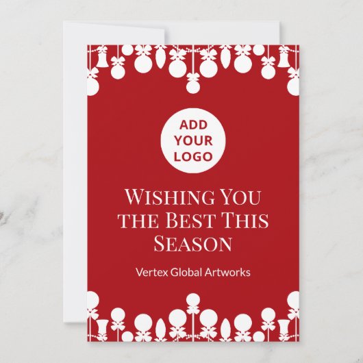 White Space Holiday Kaart | Aangepaste branding (Voorkant)