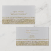 White & SparkeerGold Glam Bling Refer een vriend Aanbevelingskaartje (Voorkant / Achterkant)