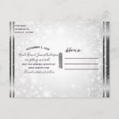 White Sparkle Elegant Winter Wedding Save the Date Aankondigingskaart (Achterkant)