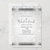 White Sparkle Elegant Winter Wonderland Event Kaart (Voorkant)