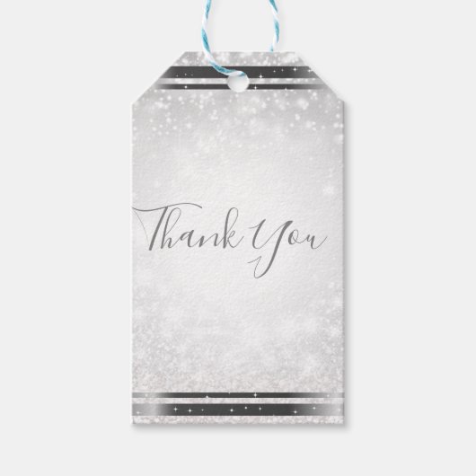 White Sparkle Elegant Winter Wonderland Wedding Cadeaulabel (Voorkant)