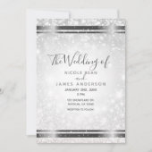 White Sparkle Elegant Winter Wonderland Wedding Kaart (Voorkant)