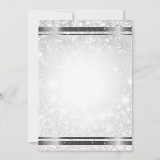 White Sparkle Elegant Winter Wonderland Wedding Kaart (Achterkant)